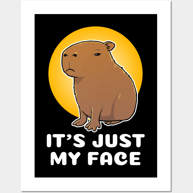 It's just my face Capybara Cartoon Wall Art by capydays